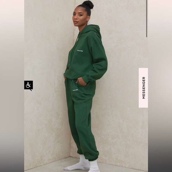 House of CB Cloud GREEN BRUSHBACK JOGGING TROUSERS - Picture 3 of 11